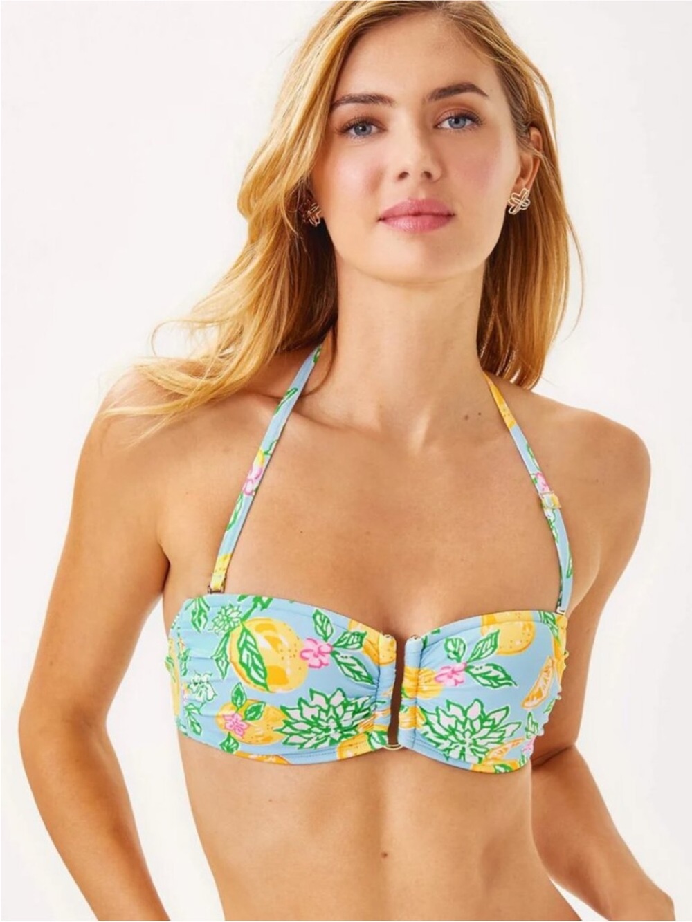 NWT Lilly Pulitzer Jessa Bandeau Swim Top  -Bluette Make Lemonade